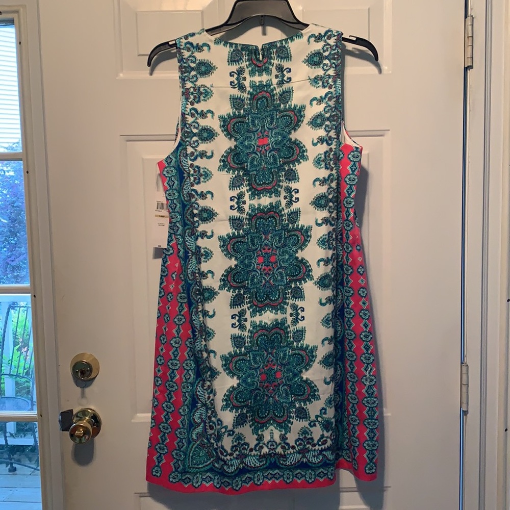 NWT patterned sleeveless London Style dress 14W - Picture 5 of 6